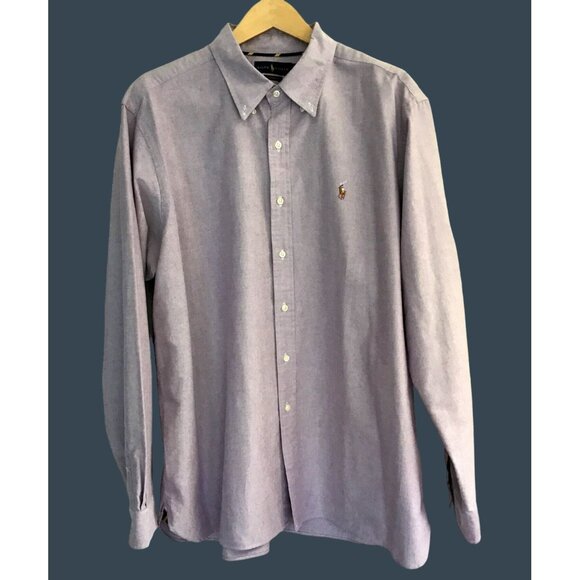 RALPH LAUREN MENS PURPLE CLASSIC FIT COTTON LONG SLEEVE BUTTON DOWN SHIRT SZ XXL
